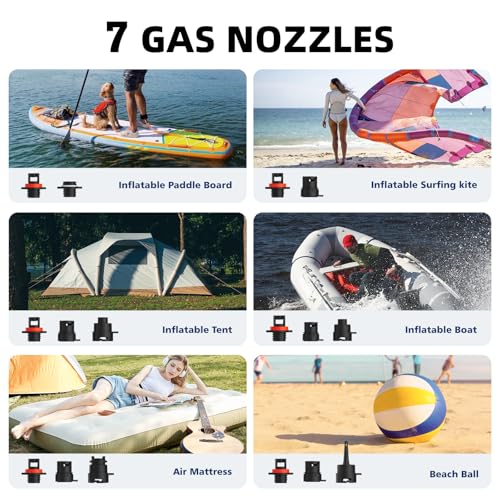 CYCPLUS 20PSI High Pressure Smart SUP Air Pump, Battery Operated, Intelligent Dual Stage Inflation & Deflation, Auto-Off Air Pump for Stand Up Paddle Boards, Surfing Kite, Tent, Mattress