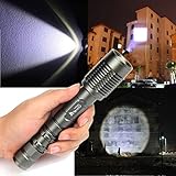 1 Set Grand 2500 Lumens LED Flashlight Zoomable Torch Brightness Rechargeable Color Grey