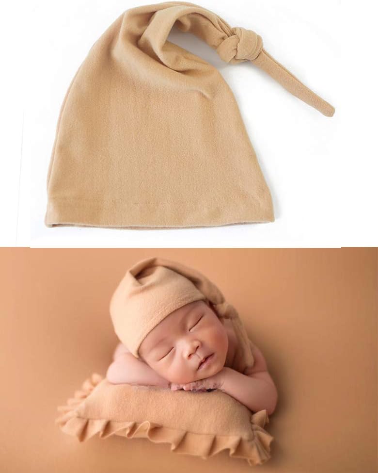 Newborn Photography Props Hat Shart Cap Baby Photo Prop Caps Infant Accessories Cute Chapeau Headdress Dicer Headgear (Camel)