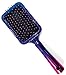 Large Square Paddle Brush by Better Beauty Products, Ombre Tricolor Chrome Finish, Detangling Brush, Professional Salon Brush, with Lavender Tipped Quills and Long Handle