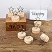 Yaomiao 15 Pack Wooden Base Place Card Holders Rustic Iron Wire Picture Picks Clip Holder Stand Party Decoration Card Picture Memo Note Photo Clip(Star)