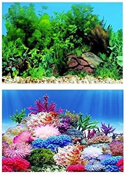Landslide Fish Tank Double-sided Background Paper Painting HD Picture 3D Wallpaper Aquarium Decorative Sticker (D)