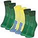 Merino Wool Light Hiking Socks (Multicolor 3-pairs (2 x Green, 1 x Yellow), US Women 8-10 / US Men 6.5-8.5)