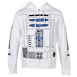 Star Wars I Am R2-D2 Costume Zip-Up Adult Hoodie - White (X-Large)