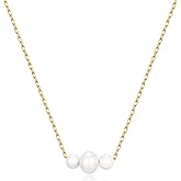 Pearl Necklaces for Women Sterling Silver Necklace Dainty Gold Pearl Necklace Pearl Pendant Choker Jewelry