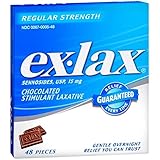 Ex-Lax Regular Strength Stimulant Laxative Chocolated Pieces, 48 count