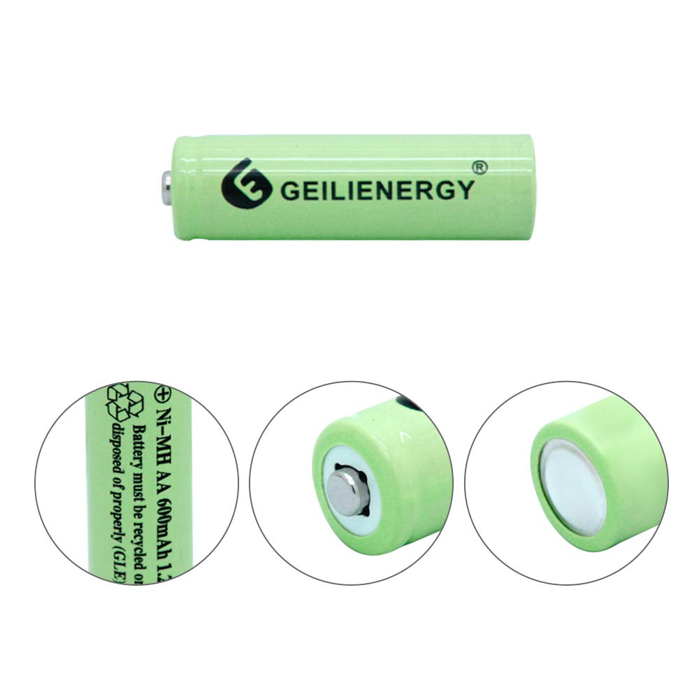 AA Ni-MH 600mAh 1.2V Rechargable Solar Light Batteries for Outdoor Solar Lamps Garden Lights Remotes Mice(8Pcs)