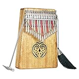 ammoon Kalimba 17 key Thumb Piano Solid Wood Finger Piano with Carry Bag Tuning Hammer AKP-17L