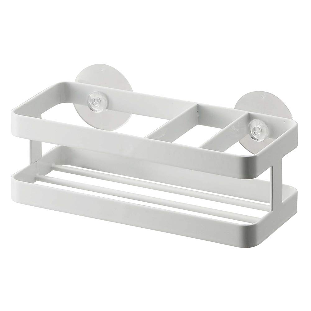 Yamazaki Sponge Holder, Steel, Bianco, 約W18×D8×H6cm