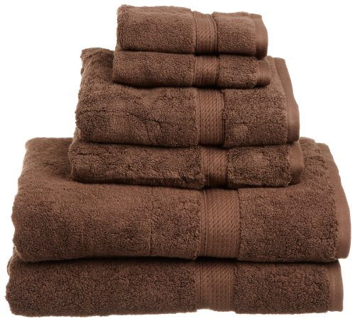 Superior 900 GSM Luxury Bathroom 6-Piece Towel Set, Made of 100% Premium Long-Staple Combed Cotton, 2 Hotel & Spa Quality Washcloths, 2 Hand Towels, and 2 Bath Towels - Chocolate