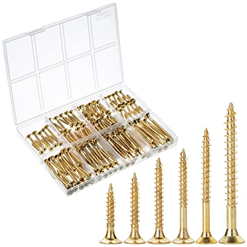Mr. Pen- Wood Screws Assortment Kit, 152 pcs, Gold