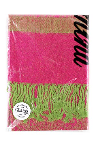 Paskmlna Paisley Jacquard Pashmina Shawl Wrap Scarf Stole (Hotpink018127)
