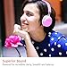 Tribit XFree Move Bluetooth Headphones, Girl's Headphones with Microphone, Rich Bass, 14 Hours Playtime, 2 Drivers of 40mm, 3.5mm Aux Support, Pink