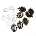 Pandahall 10sets DIY Pendant Making Tibetan Style Pendant Cabochon Settings and 18x25x5.4mm Oval Transparent Clear Glass Cabochons