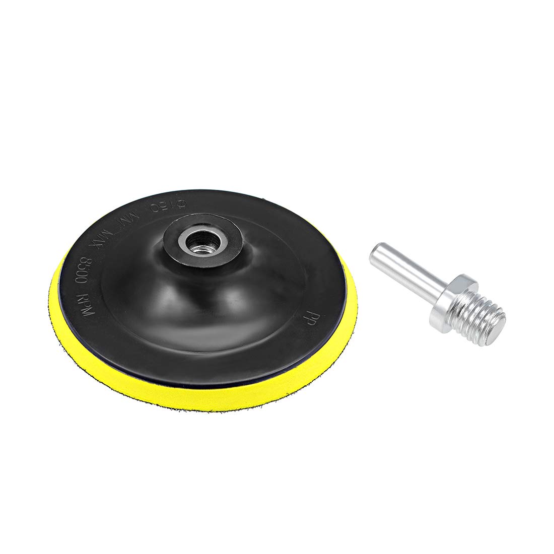 sourcing map 6" Hook and Loop Backing Pad Sanding Polishing Backer Plate with M14 Drill Adapter for Random Orbit Sander Polisher Buffer