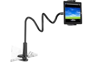 Debtrop Gooseneck Kindle Tablet iPad Holder Stand for Bed, Flexible Arm Mount for Reading in Bed, Reading Accessories Compatible with iPad Mini iPhone/Nintendo Switch/Kindle Fire HD