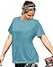 Champion Women's Plus-Size Double Dry Tee, Faded Indigo/Blue Heather, 4X