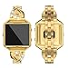 TOYOUTHS Compatible with Fitbit Blaze Bands for Women, Metal Bands X-Link Rhinestone Replacement Accessory Straps Smart Watch Wrist Bands, Gold