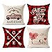 Kithomer Set of 4 Valentine's Day Buffalo Plaids Farm Fresh Truck Throw Pillow Cover Retro Farmhouse Decor Cushion Covers Square 18x18 Inch Spring Decorations