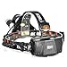Boruit RJ-5000 5000 Lumen Led Headlamp Bright Headlight Head Flaslight Torch 3 XM-L2 LED with Rechargeable Batteries and Wall Charger for Hiking Camping Hunting Riding Night Fishing Kids
