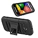 Moto E Case, Motorola Moto E Case, Starshop Full Protection Dual Layers Hybird Case with Kickstand and Locking Belt Swivel Clip Black