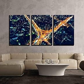 Highway at Night Tokyo Japan - Canvas Art Wall Art - 16"x24"x3 Panels