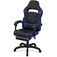 Athena Collection Gaming Chair, Ergonomic Gaming Chair with Footrest & Lumbar Support, Height Adjustable Swivel Computer Chair Office Chair for Kids Adults(Blue)