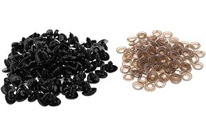 LoveinDIY 100 Piece Plastic Safety Nose with Back for Animal Bear - Black, 10 x 11 mm