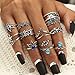 Adramata 43 Pcs Vintage Knuckle Rings Women Girls Stackable Midi Finger Ring Set