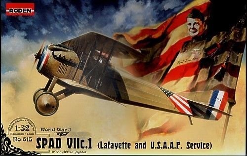 SPAD VII.C1 FIGHTER (LAFAYETTE AND U.S.A.A.F SERVICE) WWI 1/32 RODEN 615