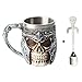 alikiki Vintage Drinking Glass Beer Goblet Gifts for Coffee, Stainless Steel Cup Drinking Horn Bar Cup Nordic Gifts for Halloween, Christmas and Home Decor