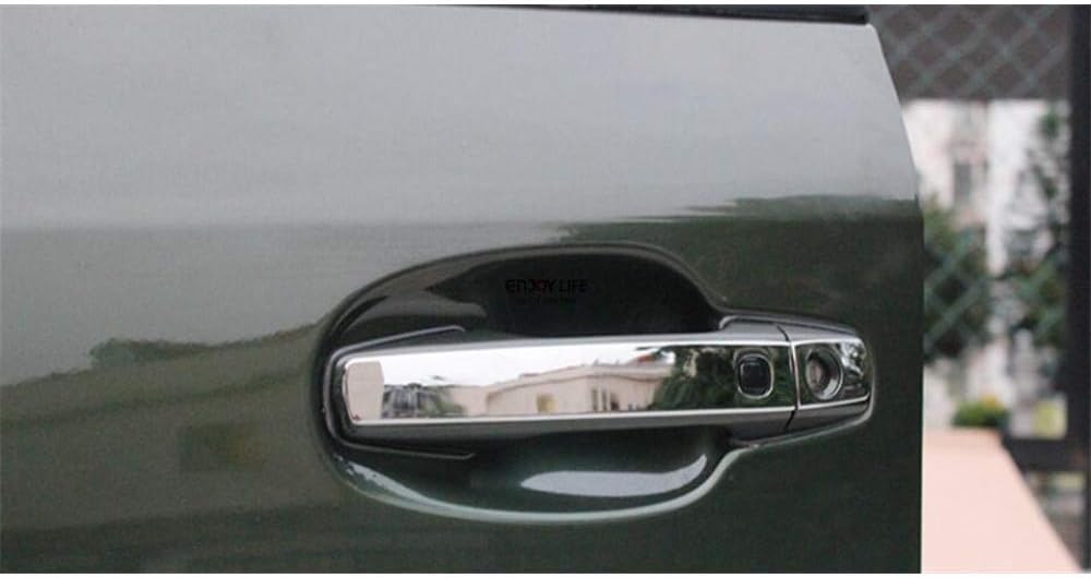 YXSMMB Stainless Steel Car Door Handle Cover With 4 Smart Key Hole ，For Toyota Land Cruiser FJ200 LC200 2008 2015