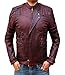 Blingsoul Red Leather Jacket Mens - Distressed Biker Jacket Costume | [1200574] Star L. PU, L