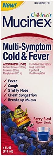 Mucinex Children's Multi-Symptom Cold and Fever Liquid, Very Berry, 4 oz
