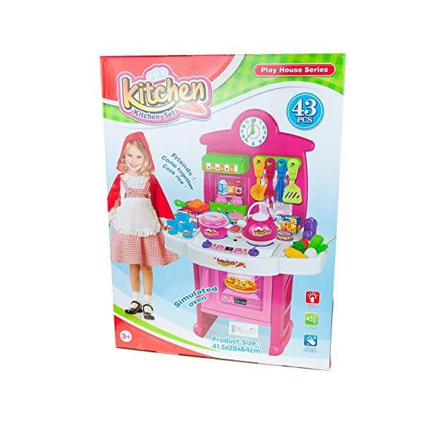 SILUK Küche,Spielküche, Kinderküche, Spielzeugküche mit vielen Zubehör – Bild 3