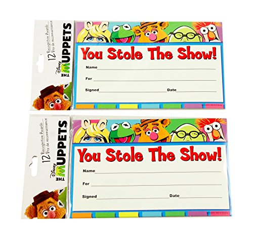 Disney Muppets Recognition Awards Bundle- 2 Packs of 12 8x5 awards