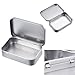 Hotop 12 Pack 3.75 by 2.45 by 0.8 Inch Silver Metal Rectangular Empty Hinged Tins Box Containers with Lids Mini Portable Box Small Storage Kit, Home Organizer