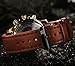 Tonnier Genuine Leather Band Analog Digital LED Dual Time Display Mens Watch, Brown&Gold
