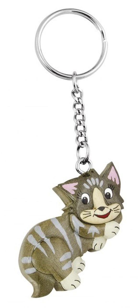 Ten Keychain wooden cat cod.EL34621 cm 9,5x3x1,5h by Varotto & Co.