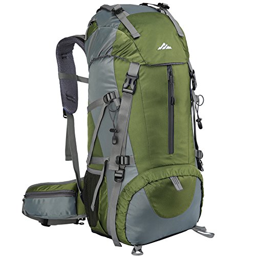Seenlast 50L Unisex Travel Hiking Backpack Outdoor Sport Daypack Water-Resistant Bag with Rain Cover for Climbing Camping Touring Mountaineering(Green) - Thumbnail 7