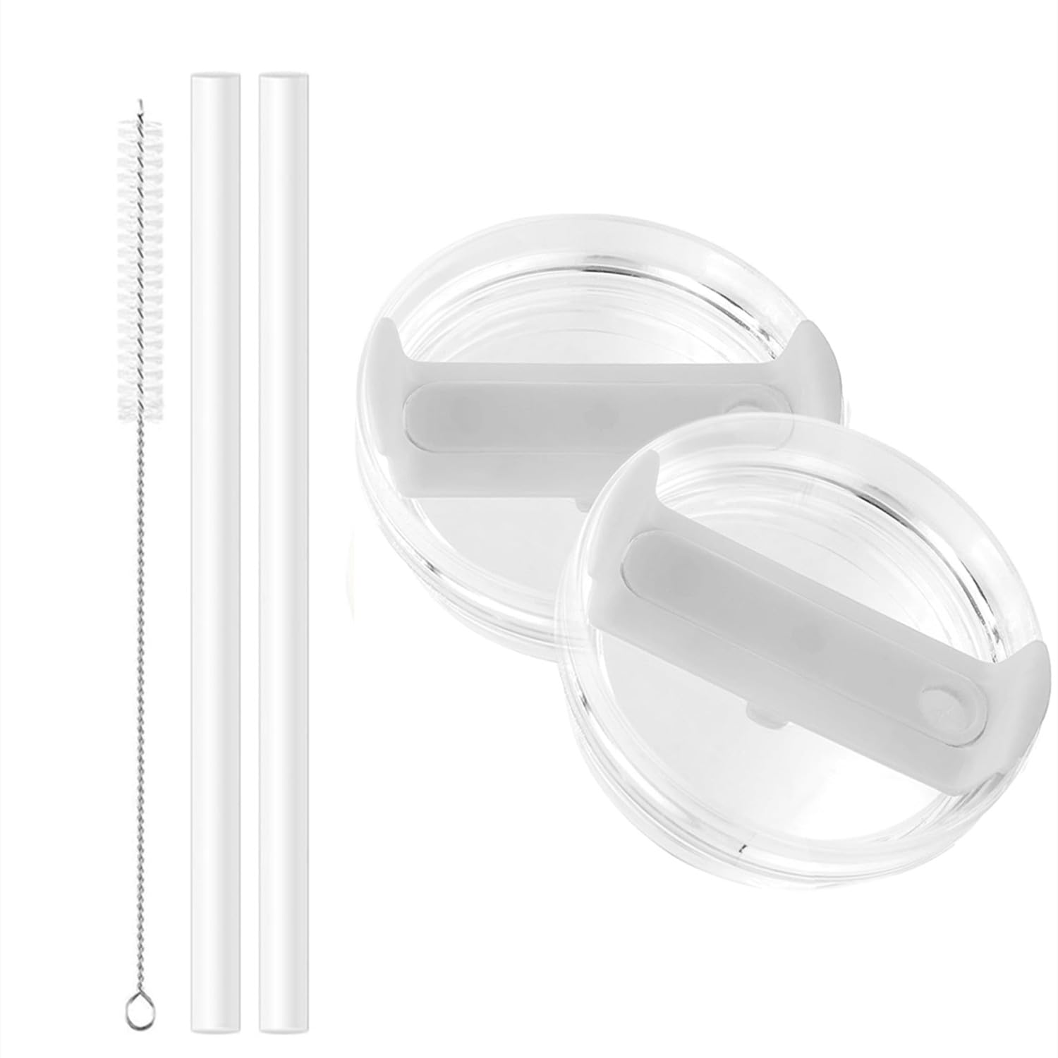 Photo 1 of 2 Pack 30 oz Tumbler Lid Replacement Fit for Stanley Cup, Replacement Lids Fit for Stanley Travel Tumbler, Spill Proof Tumbler Covers for Stanley Cup Accessories (White)