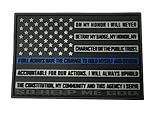 Subdued American Flag Thin Blue Line Law Enforcement Oath PVC Patch