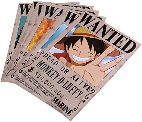 Auxsoul One Piece Anime Pirates Wanted Poster Wall Scroll 10 Pcs Set Add Jinbe After 903 Update Posters Prints Amazon Com