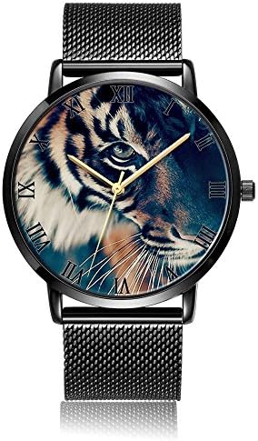 Whiterbunny Pink Lips Wrist Watch Unisex Fashion Black Steel Strip/Black Dial Plate