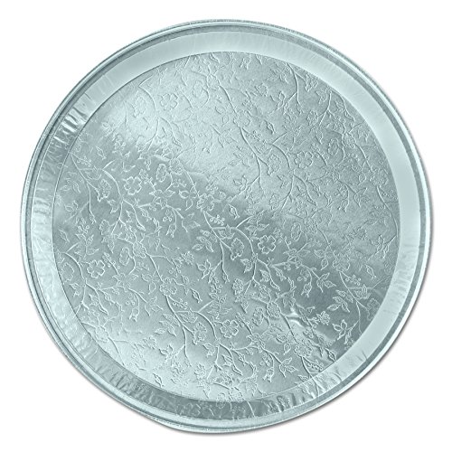Handi-Foil of America 40138025U Aluminum Embossed Tray, Round, 12 in (Case of 25) - Thumbnail 2