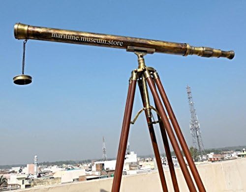 40'' superb power coated optics and clarity Brass Stand Telescope/Brass Spyglass. C-3214
