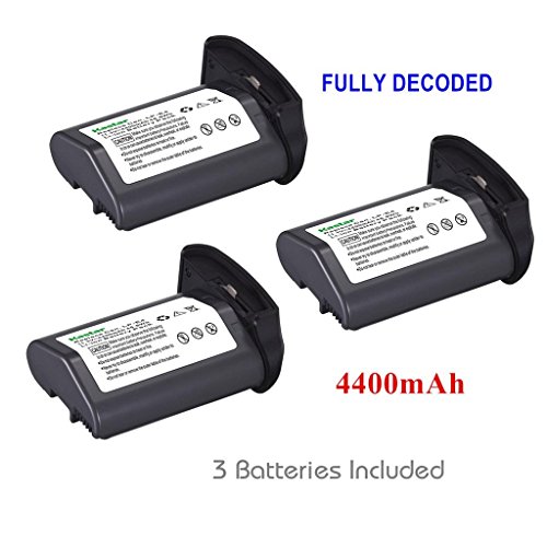 [Full Coded] Kastar LP-E4 Battery (3-Pack) 11.1V 4400mAh 48.4Wh for Canon LP-E4 LPE4 Li-ion Battery work with Canon EOS-1D C, EOS-1D Mark III, EOS-1Ds Mark III, EOS-1D Mark IV Cameras
