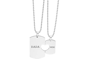 Ankiyabe Mom and Son Gift Big Man Little Man Matching Necklaces Set Dad Mom to Son Gift Necklace