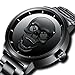 Mens Black Big Face Watches Men 30M Waterproof Large Luxury Casual Stainless Steel Wrist Watch for Men