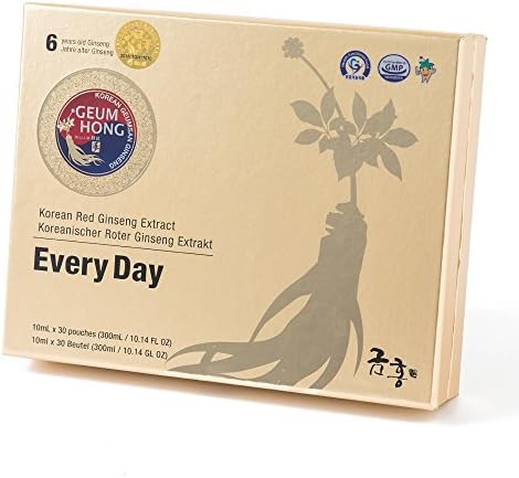 GeumHong Korean Red Ginseng Extract EveryDay 6Years Root (18mg Ginsenoside/Daily) 10mLx30pouches